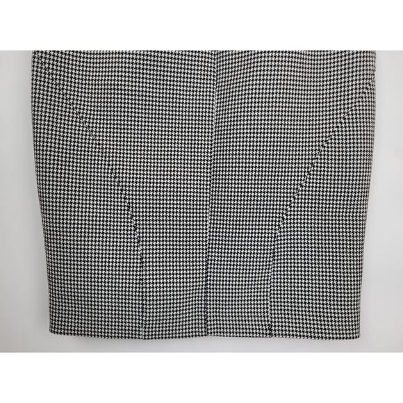 Banana Republic Womens Houndstooth Front Slit Stretchy Skirt Black White Size 4 - Picture 7 of 11